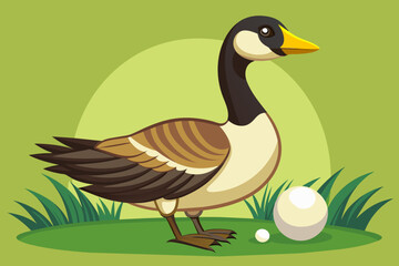 Goose with egg vector 