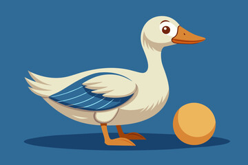 Goose with egg vector 