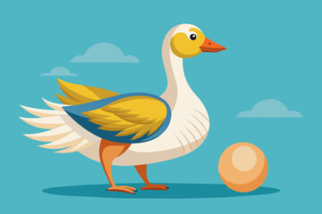 Goose with egg vector 