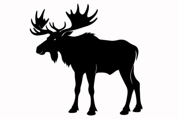 moose silhouette on white background