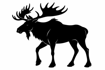 moose silhouette on white background