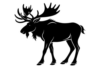 moose silhouette on white background