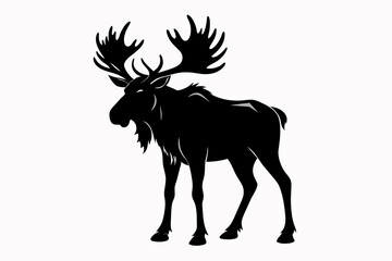 moose silhouette on white background