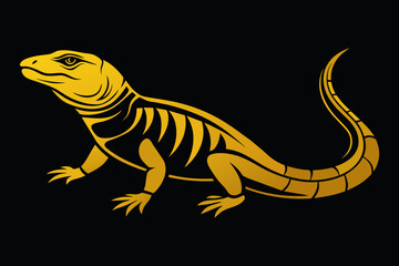 Gold  tegu silhouette vector style