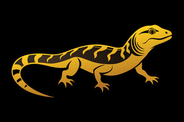 Gold  tegu silhouette vector style