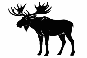 moose silhouette on white background