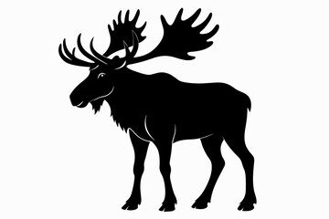 moose silhouette on white background