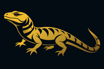 Gold  tegu silhouette vector style