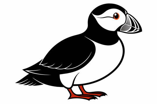 puffin silhouette on white background