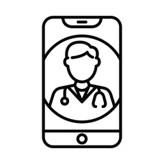 online consultation health icon line vector design in trendy style