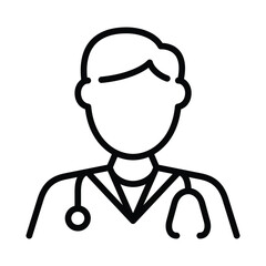 male doctor icon line vector design
