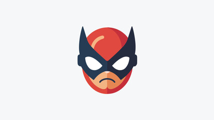 Simple red superhero mask icon. concept of mascot mys