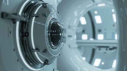Fototapeta premium Advanced Technology: Precision Engineering in Medical CT Scanner Design. Generative ai