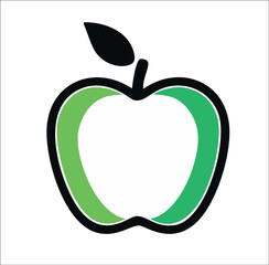 green apple icon, transparent background