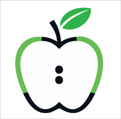 green apple icon, transparent background