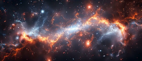 Cosmic Symphony: Dark Matter Harmony. Concept Astrophysics, Dark Matter, Symphony, Cosmic Harmony