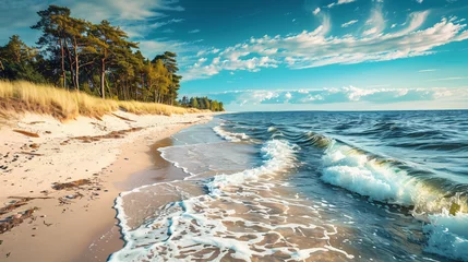 Foto op Plexiglas Beautiful sandy beach on Hel Peninsula Baltic sea Pola © Anas