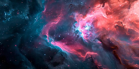 dynamic movement of gases and cosmic dust within a nebula - obrazy, fototapety, plakaty