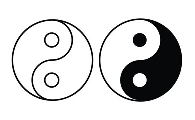 Yin Yang icon on white