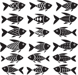 Artistic Fish Symbol in Vector with Handcrafted Details