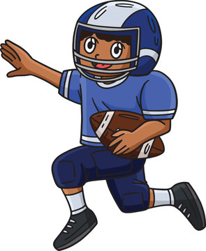 American Football Player with Goal Line Clipart 