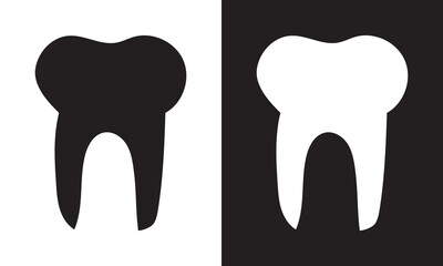 Tooth shape symbol vector icon. Isolated on white and black background. vector illustration. EPS 10