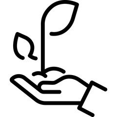 Hand and Leaves Icon