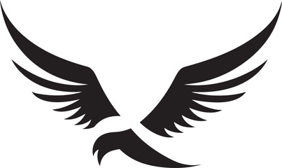 Falcon Spreading Wings in Vector Graphic