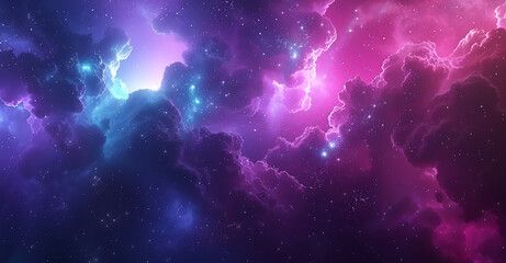 Fototapeta na wymiar Colorful nebula galaxy space background with stars and smoke