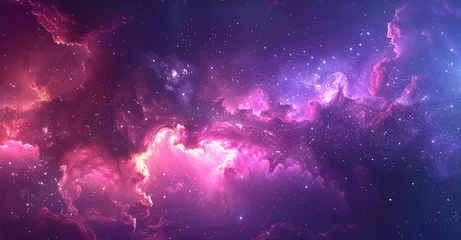 Foto op Aluminium Colorful nebula galaxy space background with stars and smoke © HJ
