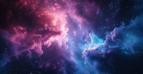 Colorful nebula galaxy space background with stars and smoke - obrazy, fototapety, plakaty