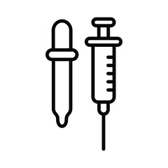 Vaccine syringe icon line vector design in trendy style