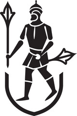 Courageous Sentinel Vector Art of Footman with Spear