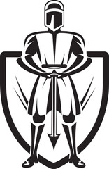 Valiant Footman Footman with Shield and Spear Vector Art