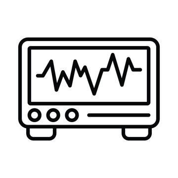 heart rate monitor icon line vector design