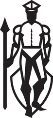 Armored Footman Vector Art of Footman with Spear