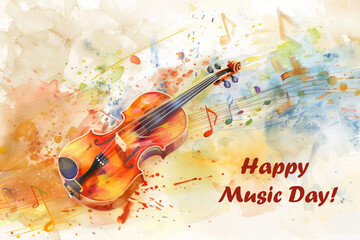 greeting card for happy music day
