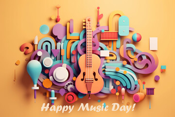 greeting card for happy music day