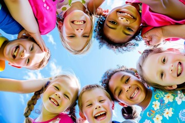 Greeting card for Children's Day children having fun at the holiday. International Children's Day