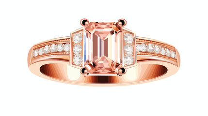 Rose Gold Engagement Ring featuring Morganite and diamond 