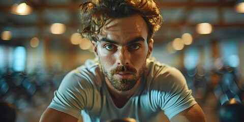 Determined and Spirited Man Pushing Through an Intense Spin Class Workout