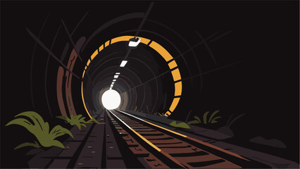 subway station in the night vector