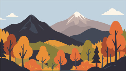 landscape with mountains vector
