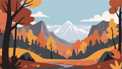 sunset in mountains vector