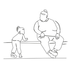 fat mother and daughter