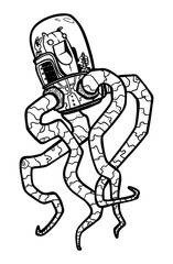 vector illustration of alien cartoon