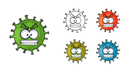 cartoon virus with face expressions. vector illustration isolated on a white background. © Manuel