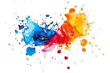 watercolor splashes isolated on white background