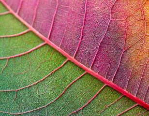 Close Up of Colorful Leaf. Generative AI