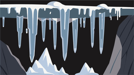 icicles on a blue sky vector